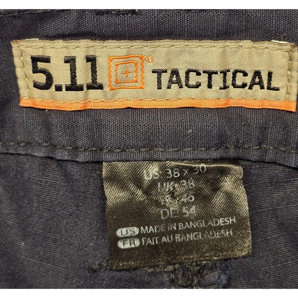 5.11 Tactical Mens Size 38x30 Navy Blue Rip Stop Cargo‎ Pants